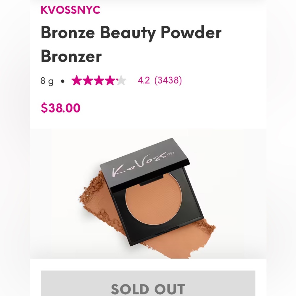 KvossNYC Bronze Beauty Powder Bronzer Chelsea Silky Blendable with Primrose Oil